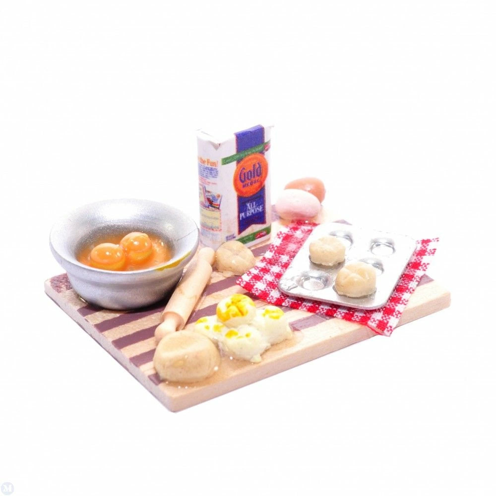 Miniature Dolls House Kitchen Shop Store Cafe Accessory Baking Set 12th scale