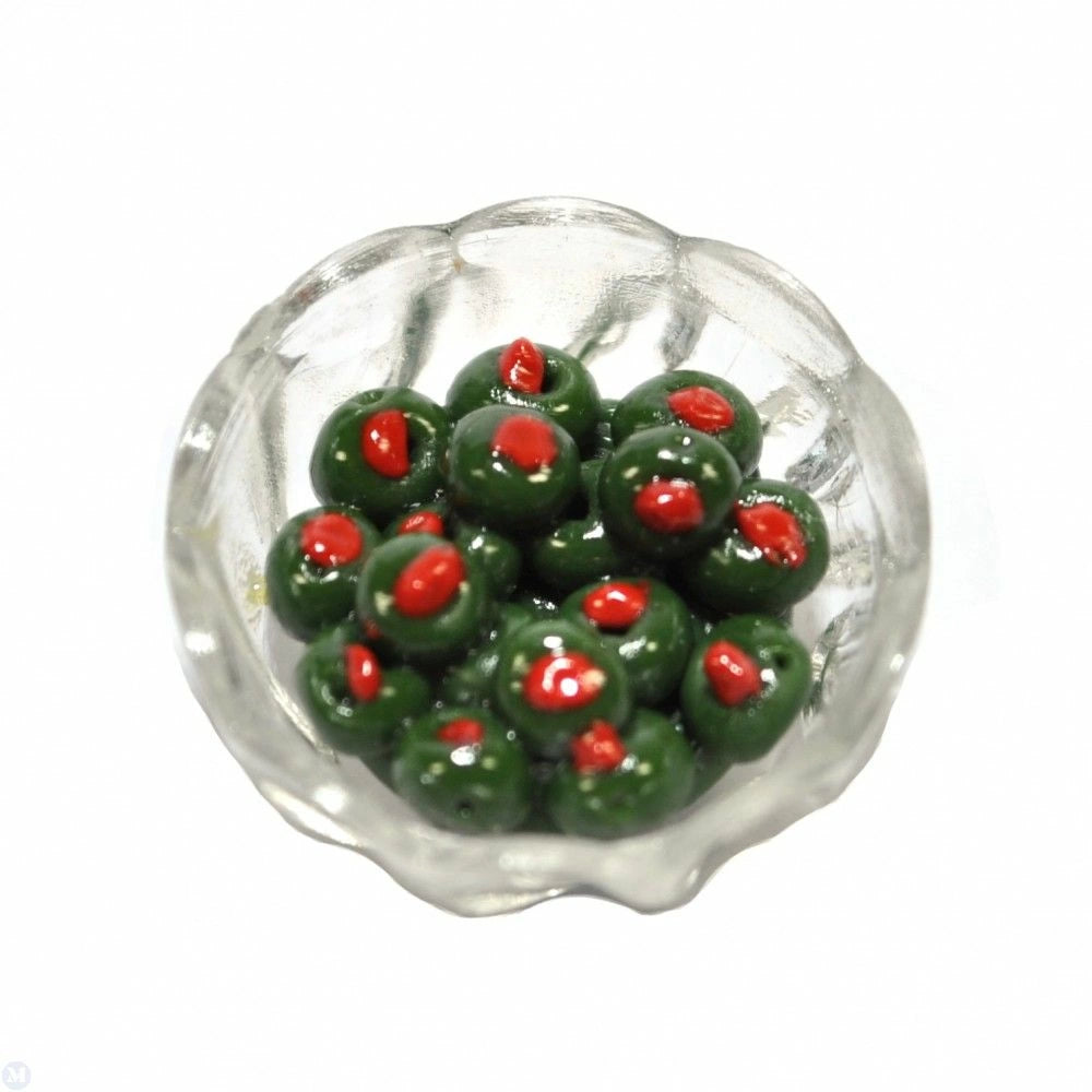 Miniature Dolls House Kitchen Shop Store Cafe Accessory Bowl of Olives 12th scal
