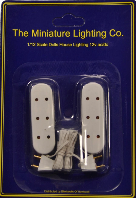 Pack of 2 Triple Socket Extension Cords Dolls House Lighting Spare Part 3 socket extension leads