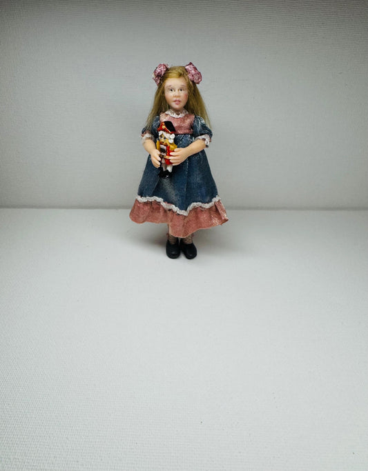 Miniature OOAK polymer clay hand sculpted realistic girl 1/12 scale