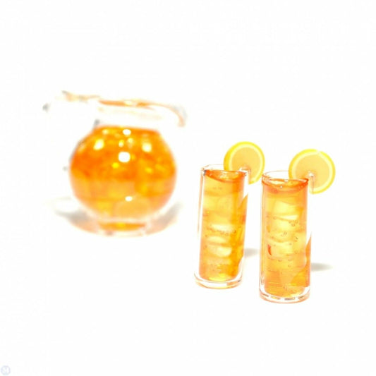 Miniature Dolls House Kitchen Shop Store Cafe Accessory Jug of Iced Tea with Glasses 12th scale