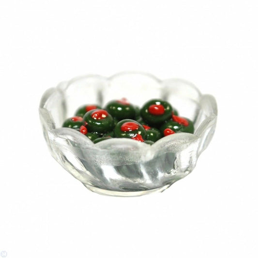 Miniature Dolls House Kitchen Shop Store Cafe Accessory Bowl of Olives 12th scal